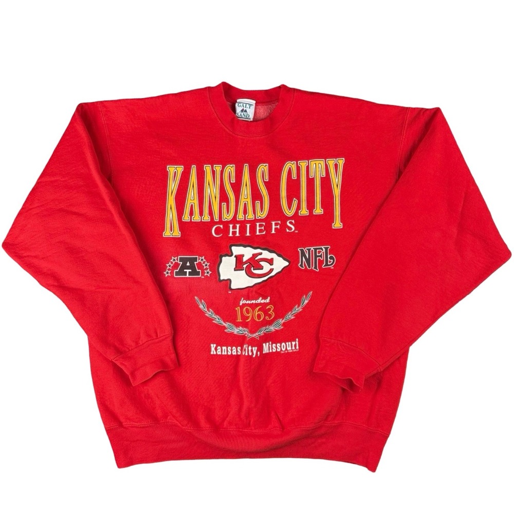 Vintage 1995 Kansas City Chiefs‎ Sweatshirt NFL Made USA XL Galt Sand